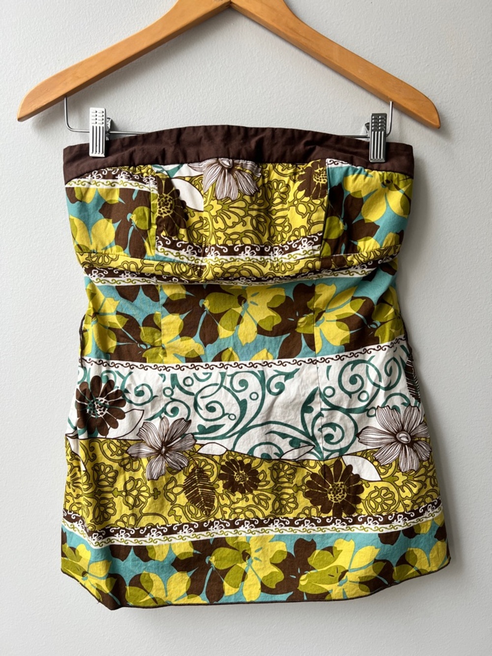 Y2K floral strapless top medium